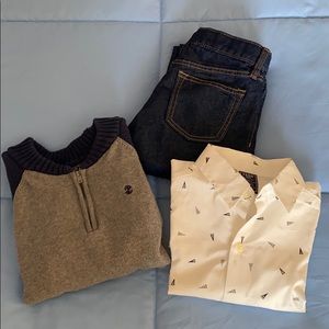 boys Izod Sweater & Shirt Old Navy Jeans Size 8